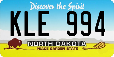 ND license plate KLE994
