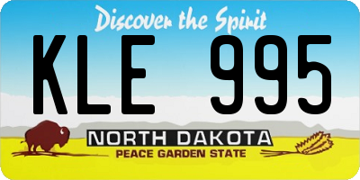 ND license plate KLE995