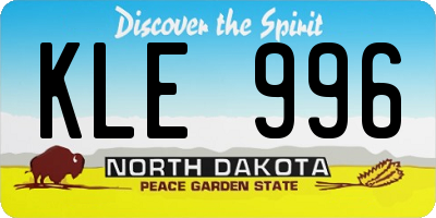 ND license plate KLE996