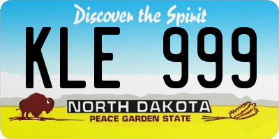 ND license plate KLE999