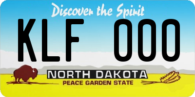 ND license plate KLF000