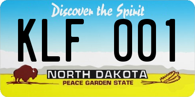 ND license plate KLF001