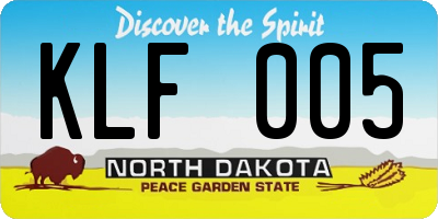 ND license plate KLF005