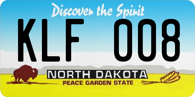 ND license plate KLF008