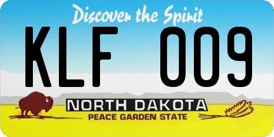 ND license plate KLF009