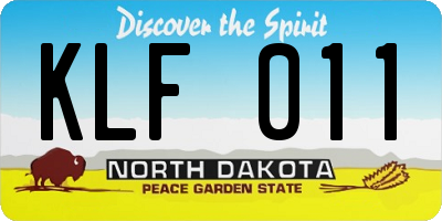 ND license plate KLF011