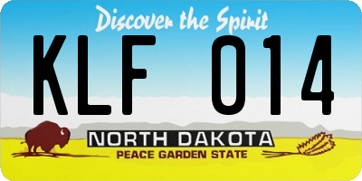 ND license plate KLF014
