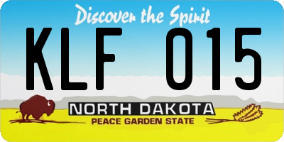 ND license plate KLF015