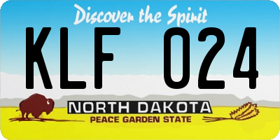 ND license plate KLF024