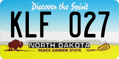 ND license plate KLF027
