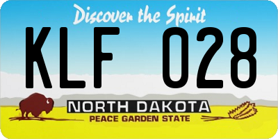 ND license plate KLF028