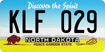 ND license plate KLF029