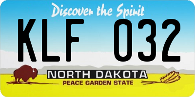 ND license plate KLF032