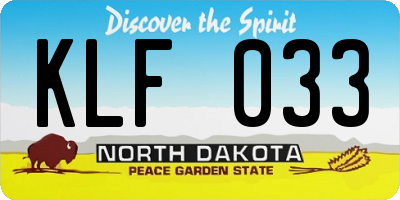ND license plate KLF033