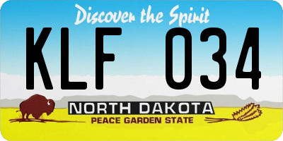 ND license plate KLF034