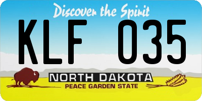 ND license plate KLF035