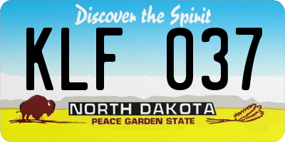 ND license plate KLF037