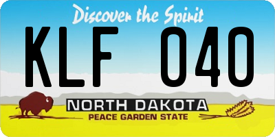 ND license plate KLF040
