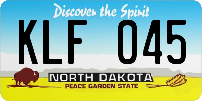 ND license plate KLF045