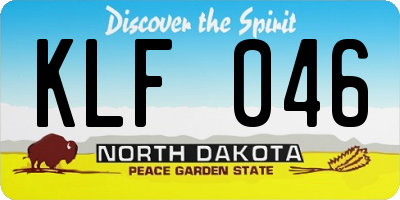 ND license plate KLF046