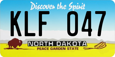 ND license plate KLF047