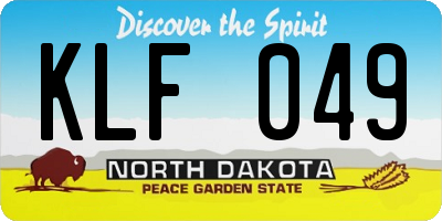 ND license plate KLF049