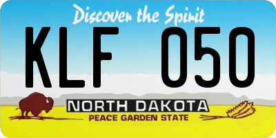 ND license plate KLF050