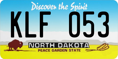 ND license plate KLF053