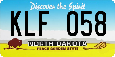 ND license plate KLF058