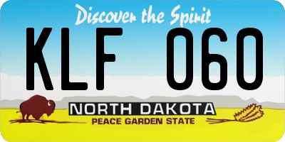 ND license plate KLF060