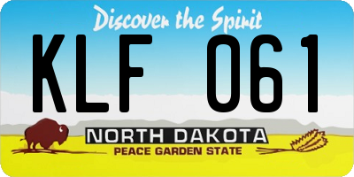 ND license plate KLF061
