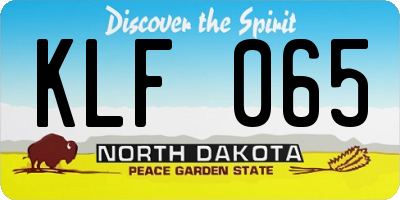 ND license plate KLF065