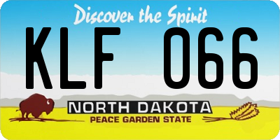 ND license plate KLF066