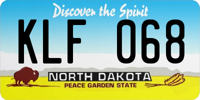ND license plate KLF068