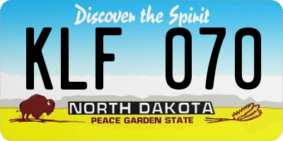 ND license plate KLF070