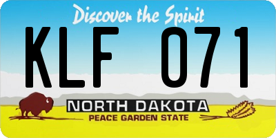 ND license plate KLF071