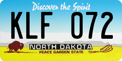 ND license plate KLF072
