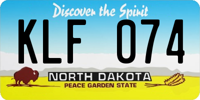 ND license plate KLF074