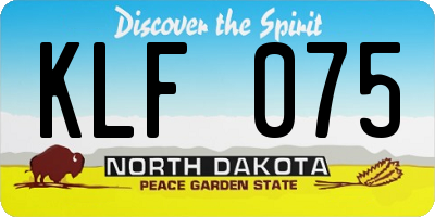 ND license plate KLF075