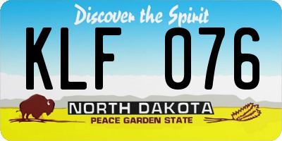 ND license plate KLF076