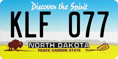 ND license plate KLF077
