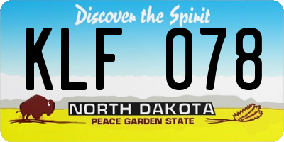 ND license plate KLF078