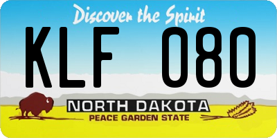 ND license plate KLF080