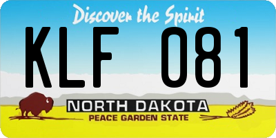 ND license plate KLF081