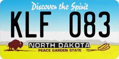 ND license plate KLF083