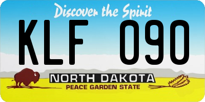 ND license plate KLF090