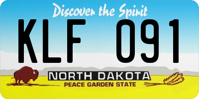 ND license plate KLF091