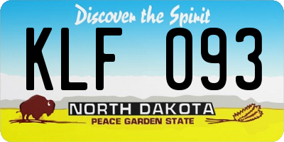 ND license plate KLF093