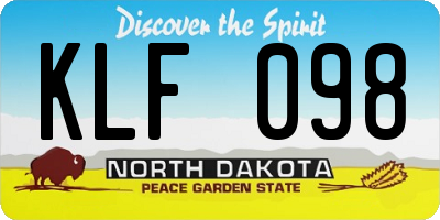 ND license plate KLF098