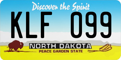 ND license plate KLF099